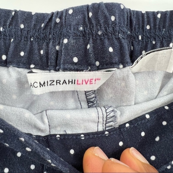 Isaac Mizrahi blue white polka dot pants trousers size 28WT - Picture 6 of 9